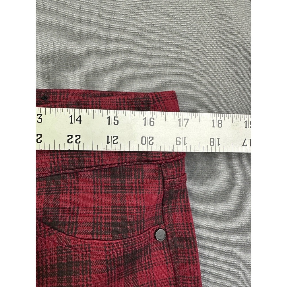 Liverpool Jeans Company Red Black Plaid Pull On Leggings Skinny Pant Women SZ 12 - Picture 5 of 15